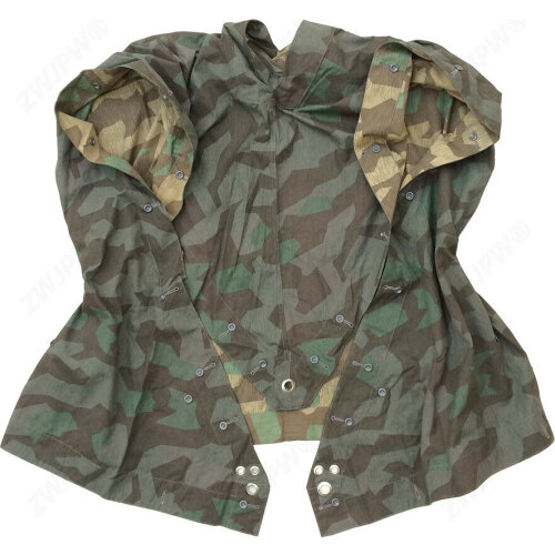 WW2 GERMAN SOLDIER SPLINTER CAMO REVERSIBLE PONCHO TENT ZELTBAHN CLASSICAL REPRO OUTDOOR MILITARY WWII