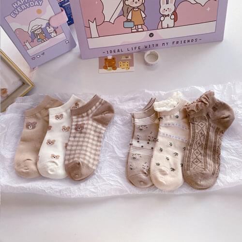 Jeseca New Fashion Cute Women Ankle Socks Breathable Cotton Summer Sport Women Underwear Kawaii Girl Student Harajuku Socks