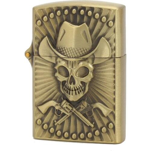 Retro Carved Grinding Wheel Open Flame Lighter Personality Creative Metal Gas Inflatable Lighter Mens Smoking Tool