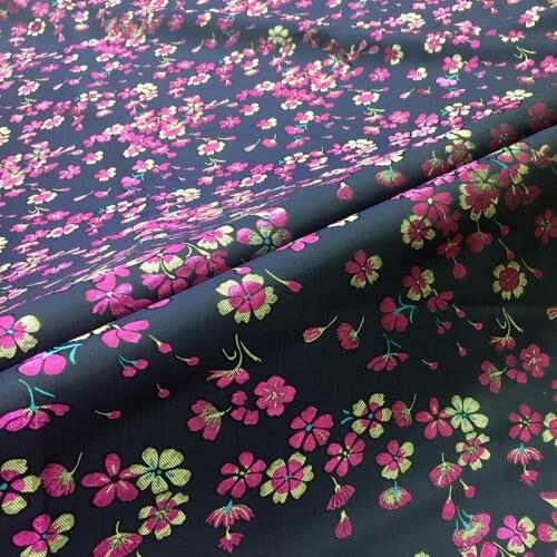 HLQON High quality Plum blossom yarn dyed brocade jacquard fabric used for dress women clothing tissue patchwork