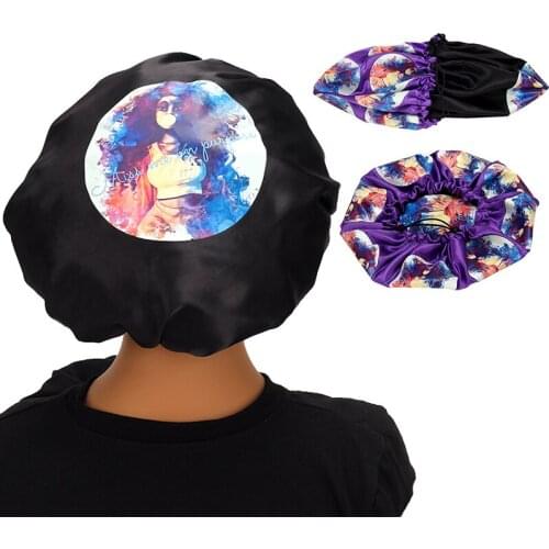 Customize Color Adjustable Reversible Satin Bonnet/Headband Hair Extensions Bundle Wigs Sleep Protect Bonnet