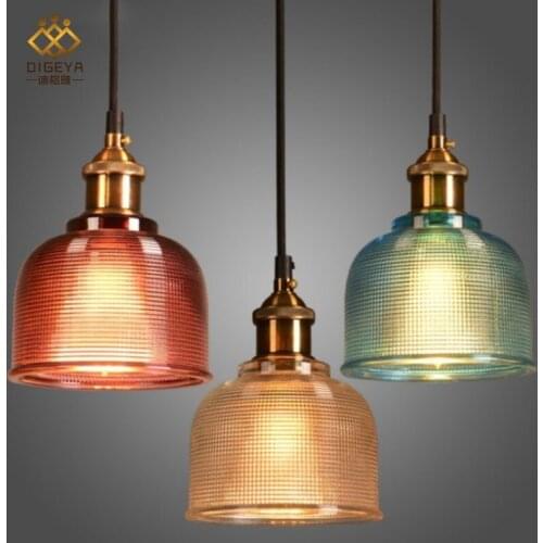 Crystal glass candy color Pendant Lights single head restaurant lamp Nordic modern creative fashion bar table lamp WJ11