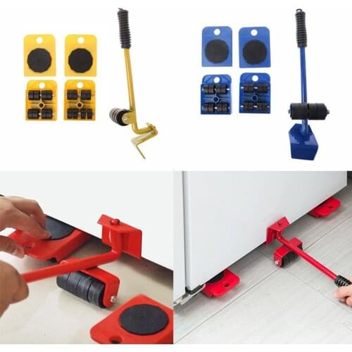 Professional Furniture Mover Tool Set Heavy Stuffs Transport Lifter Wheeled Mover Roller with Wheel Bar Moving Hand Device Tools