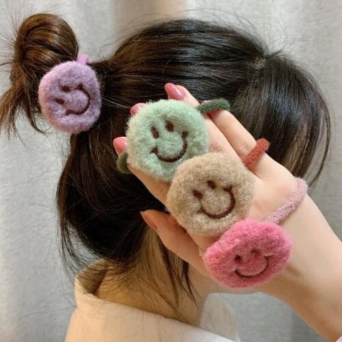 Lovely Plush Scrunchie for Women Girl Elastic Hair Bands Solid Color Hair Rubber Ring Rope Ponytail Accessories Holder Headdress