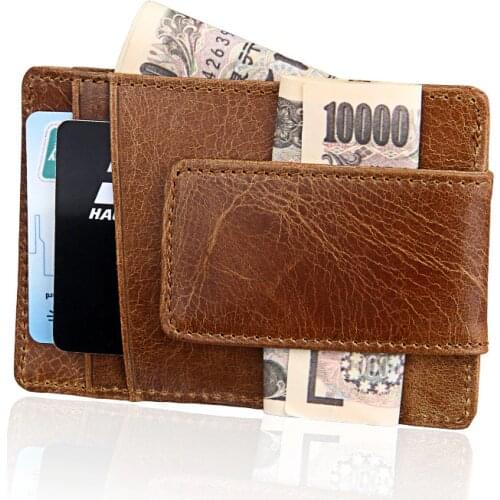 Rfid Man Wallet Dollar Lock Wallet Genuine Leather More Function Card Wallets Casual Soild Wallet