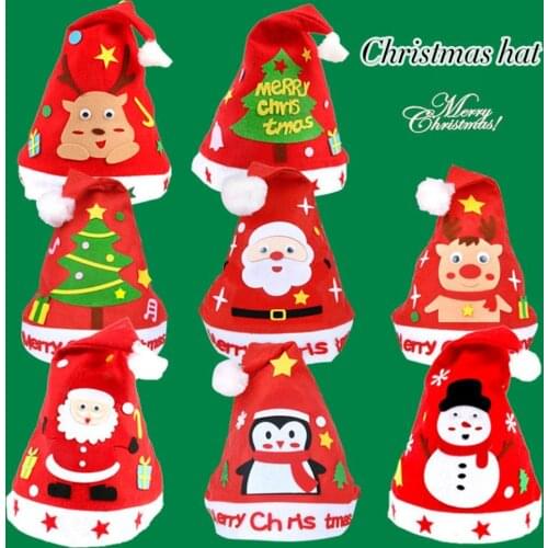 Handicrafts Christmas Hats Kindergarten Childrens Toys Crafts Decorative Kids Supplies Gift Bag Girl Boy Educational Toys