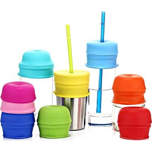 SPekids Silica Gel Pipette Cup Cover Applicable to Baby Durable Soft Pack 4 PCS cup lid