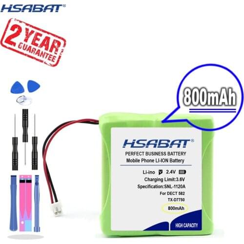 New Arrival [ HSABAT ] 800mAh Replacement Battery for Audioline SLIM DECT 582, TEXET TX-D7400 TX-D7750