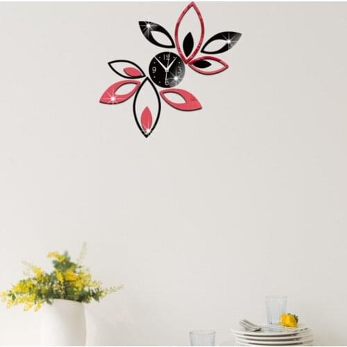 Modern DIY Wall Sticker Clock 3D Big Mirror Clock Wall Stickers Home Decoration Modern Design Wall Clocks Wall Sticker#252877