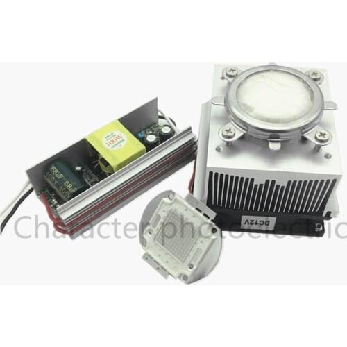 100W LED UV 395-400nm led chip +100W AC 85-265V driver + heatsink+ 90 degree Lens with Reflector Collimator kit