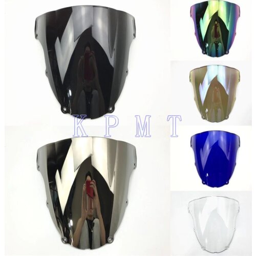 For Kawasaki ZX6R 2003 2004 ZX 6R 636 03 04 zx6r Black Windshield WindScreen Double Bubble