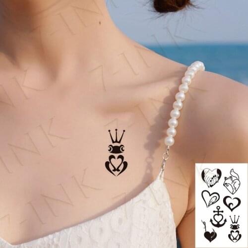 Waterproof Temporary Tattoo Sticker frog Crown heart anchor fox Water Transfer flash tatoo fake tattoos for kids Men Women