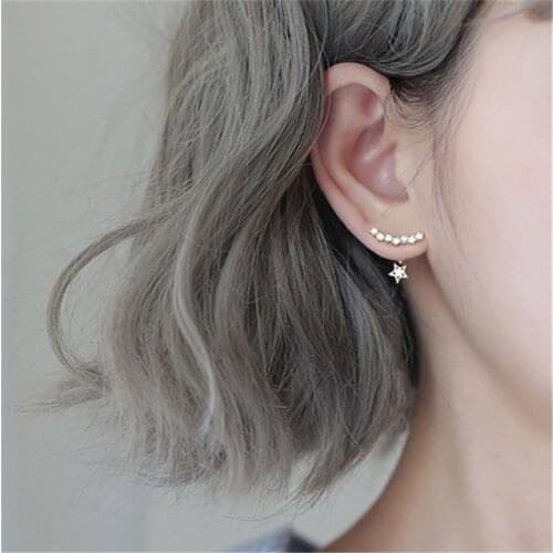 Simple Jewelry 925 Sterling Silver Star Stud Earrings For Women Romantic Earring Brincos pendientes eh1288