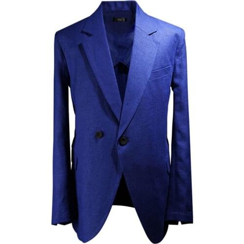 S-5XL!!!2018 the new mens cultivate ones morality linen suit white thin handsome small suit hemp material coat