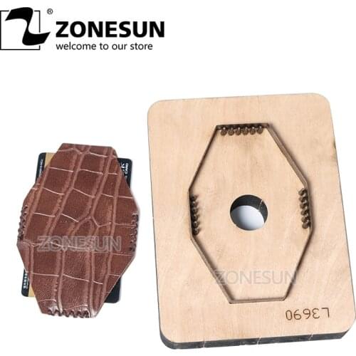 ZONESUN C1 Bank Credit Card Holder Custom Leather Cutting Die Handicraft Punching Tool DIY Paper Clicker Die Wooden Template