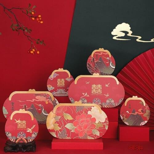 10PCS Lucky Bag Chinese New Year Red Pocket Spring Festival Creative Red Blessing Wedding Child Gift Wallet Party Decoration