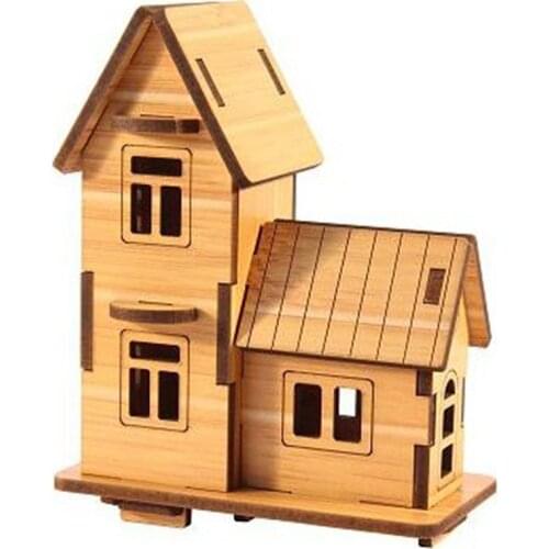 3D Wood Puzzle DIY Model Kids Toy France French Style Coffee House Puzzle Puzzle 3d Building Wooden Puzzles Kids Diy Toy