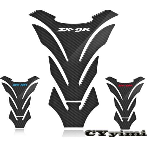 3D Carbon Fiber Motorcycle Fuel Tank Pad Cover Protector Decal Stickers For Kawasaki ZX9R ZX-9R