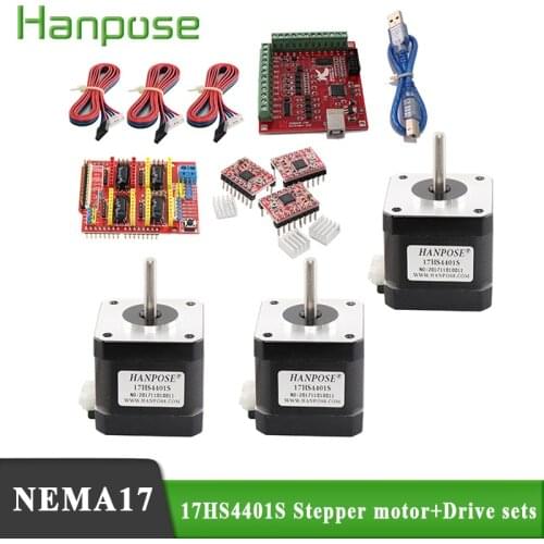 NEMA17 motot 17HS4401S + cnc shield v3 engraving machine + 3 driver expansion boards UNO R3 3D printer