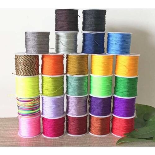50Meters/lot 0.8mm Nylon Cord Thread Chinese Knot Macrame Cord Bracelet Braided String DIY Tassels Beading String Thread