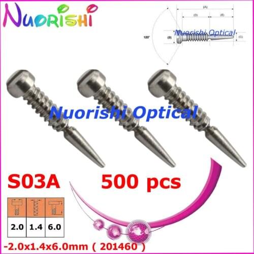 500pcs 2.0x1.4x6.0mm/6.4mm/7.5mm or 2.0x1.2x6.0mm glasses spring hinge screws free shipping