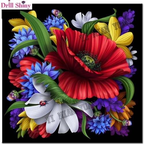 5D DIY diamond embroidery colorful flower diamond painting Cross Stitch full drill Rhinestone mosaic home decoration sticker