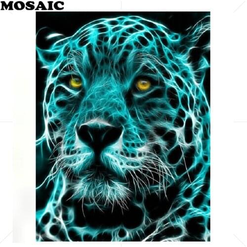 5d diy Diamond Painting,Cross Stitch mosaic Pattern 3D Diamond Embroidery ,leopard photo,Home Decor