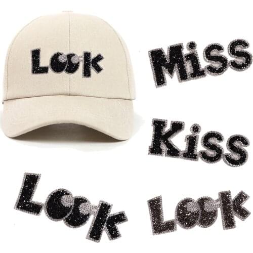 English Letters Rhinestone Patch Cloth Dressed Shoes and Hats Patch Studded Creative Diy Stickers Iron on applique