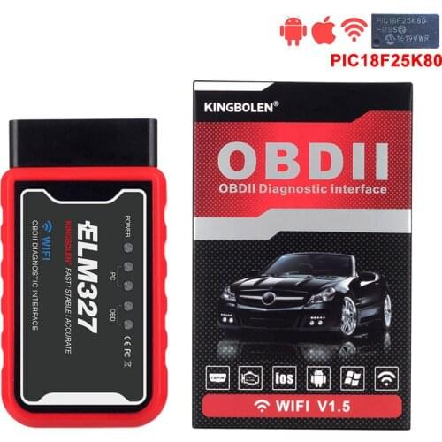 ELM327 WiFi V1.5 PIC18F25K80 Chip OBDII Diagnostic Tool Support iOS/Android System ELM327 OBD2 Car Scanner Auto OBD Code Reader
