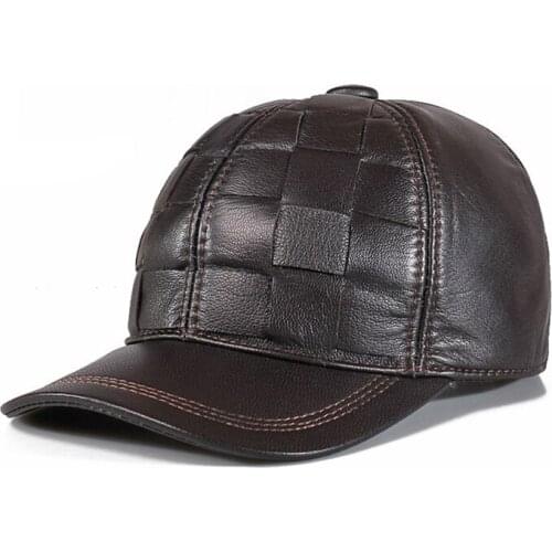 Genuine Leather Baseball Cap Men Women Cowhide Baseball Caps Autumn Winter Earmuffs Keep Warm Dad mum Hat Gorras Para Hombre