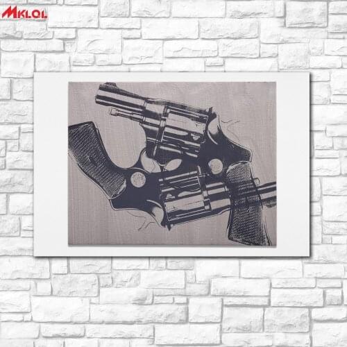 Large wall Art,Two revolvers,Restaurant study Bedroom Decor Wall oil Painting Print Nice wall picture for living room no frame 1