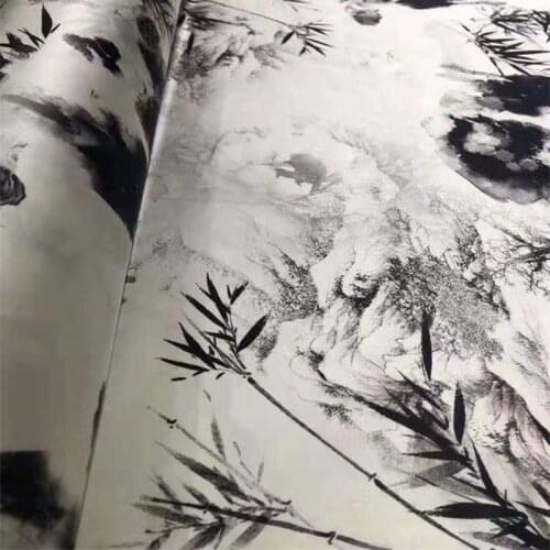 Ink Style Silk Fabric Stretch Satin 19 Mumi High-end Dress Cheongsam Clothing Custom-made Mulberry Silk Fabric