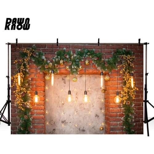 DAWNKNOW Merry Christmas Light Photography Background Backdrops Family Celebrate Event Children Photocall Photo Studio lv1169