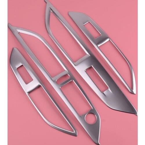 DWCX 4pcs Window Lift Switch Control Panel Frame Cover Trim Bezel Fit for Peugeot 3008 GT 5008 GT 2017 2018