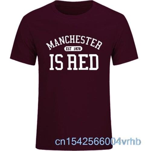 Graphic Manchester Is Red Printed Men T Shirt Oversize 100% Cotton Gift Idea Top Tees