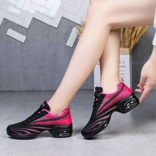 Thick Bottom Air Cushion Slow Shock Dance Shoes Women Soft Comfortable Casual Baskets Sneakers Ladies Sports Square Jazz