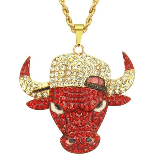 2021 Cross Border Acceorisses New Domineering Ox Head Pendant Personalized Ox Head Punk Mens Necklace Pendant