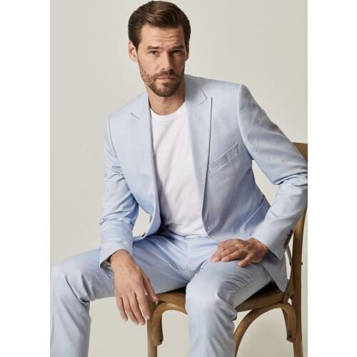 Mens Blue Extra Slim Fit Blue Sports 100 Koton Suit