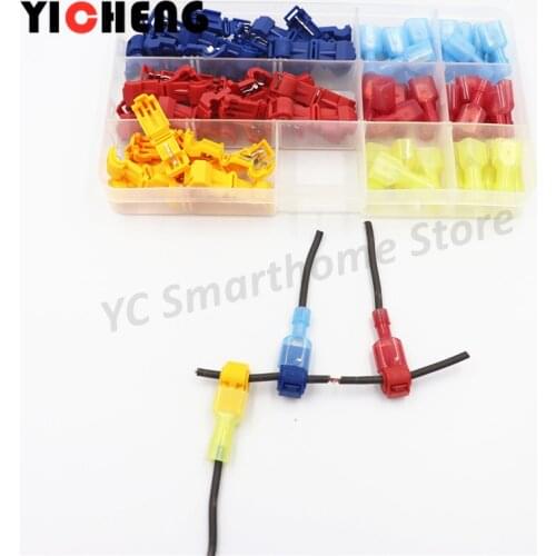 70PCS/35Pairs DIY boxed T-type quick connector crimp terminal cable convenient connector score lock quick connector T1 T2 T3