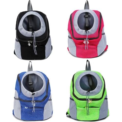 Dog Carrier Front Bags Puppy Kitten Drawstring Oxford Double Shoulder Backpack Breathable Outdoor Pet Cat Carrier Bags