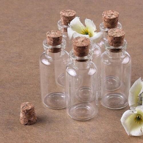 8 pcs Mini glass bottle with cork stopper/small glass bottles/Mini bottle/Mini bottle with cork 22 x 50mm Transparent