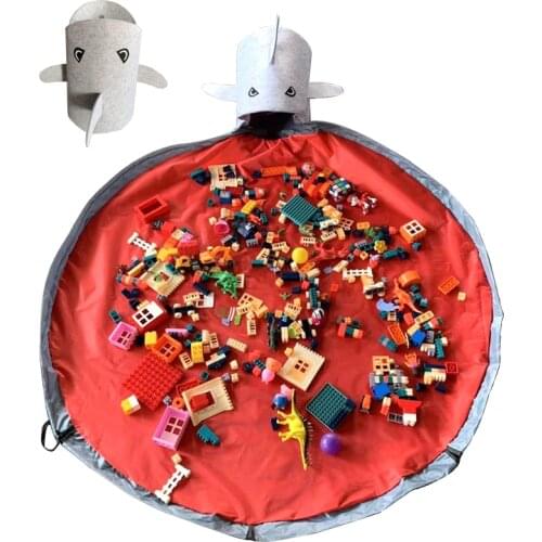 Slide Away Clean-up Storage Bag Multifunctional Portable Toy Organizer Toy Bag Basket Integrated Waterproof Shark Storage Bucket