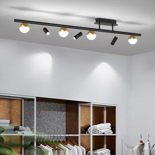 Modern Led Ceiling Lights Spotlights For Gold Living Room Study Freely Collocation Track Lighting Black Iron Acrylic Lamps