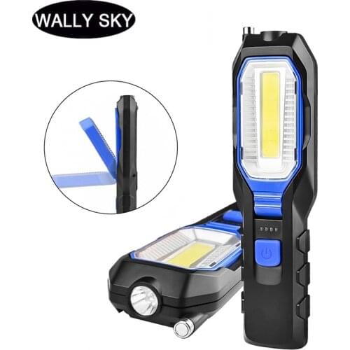 LED Flashlight Portable Magnetic COB Work Light Multifunction Outdoor Searchlight USB Rechargeable Camping Car Repair Flashlight