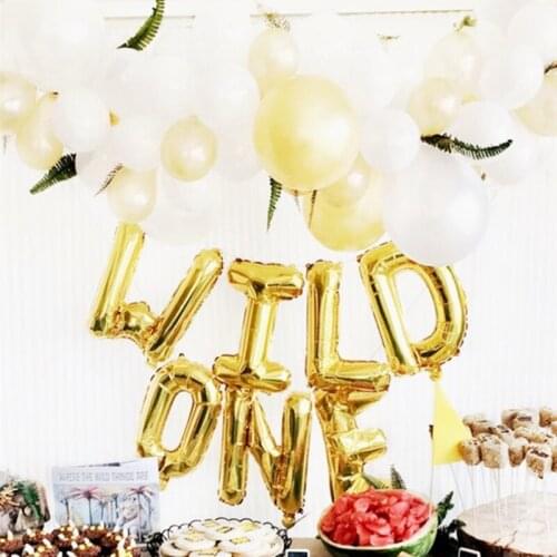 7pcs 16inch Rose gold Wild One/One Foil Balloon Baby Shower 1st Birthday Party Decoration balloons children ONE Year Old Globos