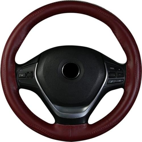 Leather Car Steering Wheel Cover Four Seasons Universal Non-Slip Steering Case Wheel Cover Steering-Wheel Interior Accessories