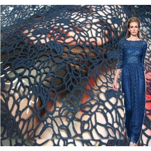 High swiss voile laces blue custom embroidery fabric dresses black guipure lace fabrics linen tissue cotton polyester material