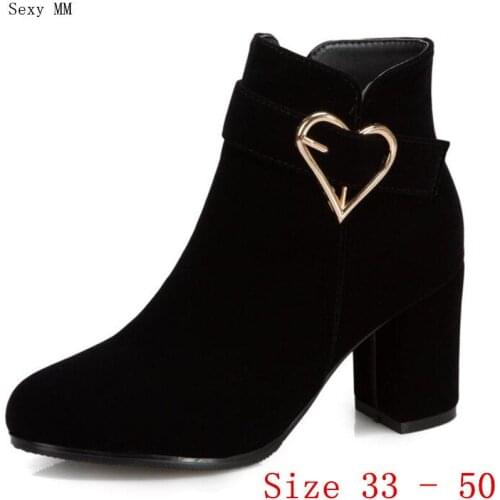 Spring Autumn High Heels Women Ankle Boots Woman Short Boots High Heel Shoes Plus Size 33 - 40 41 42 43 44 45 46 47 48 49 50
