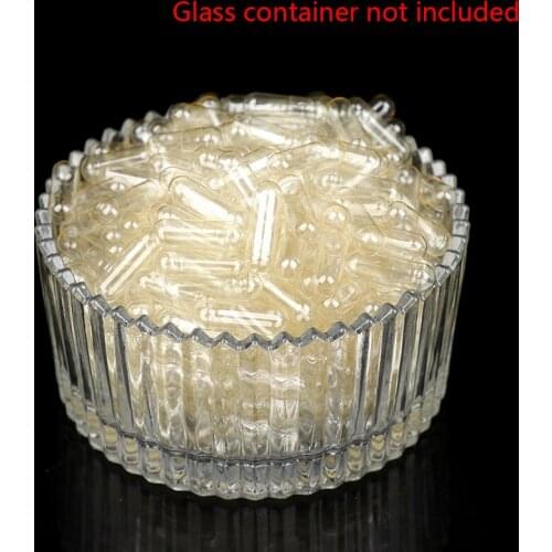 1000pcs Transparent Standard Size 1# Empty Capsules Gelatin Capsules Hollow Hard Gelatin Transparent Seperated Joined Capsules