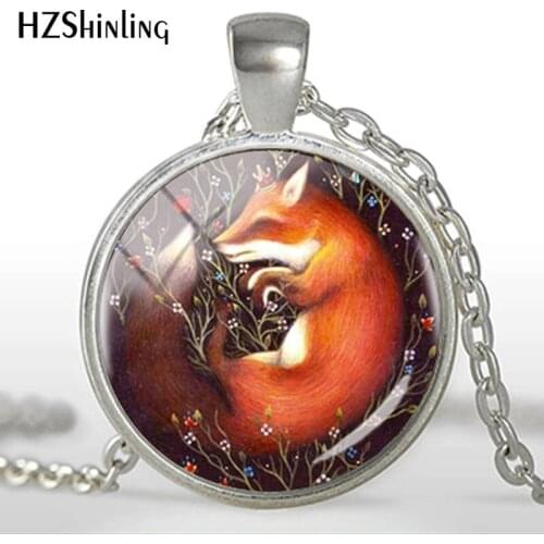 2018 Sleeping Fox In Flowers Pendant Choker Statement Novel Necklace For Women Dress Accessories Fashion Jewelry